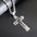 Fashion Jewelry Titanium Steel Long Pattern Three-layer Cross Pendant Necklace